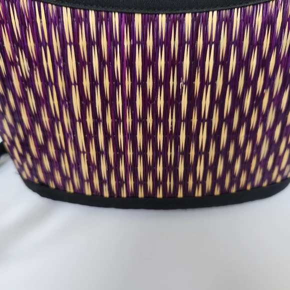 Baskets Of Cambodia Small Mini Handbag Rope Purple Tan Black Garden Girl Scandi - Picture 5 of 16